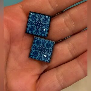 Turkish-tile inspired drop earrings